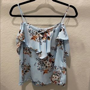 Floral cold shoulder top